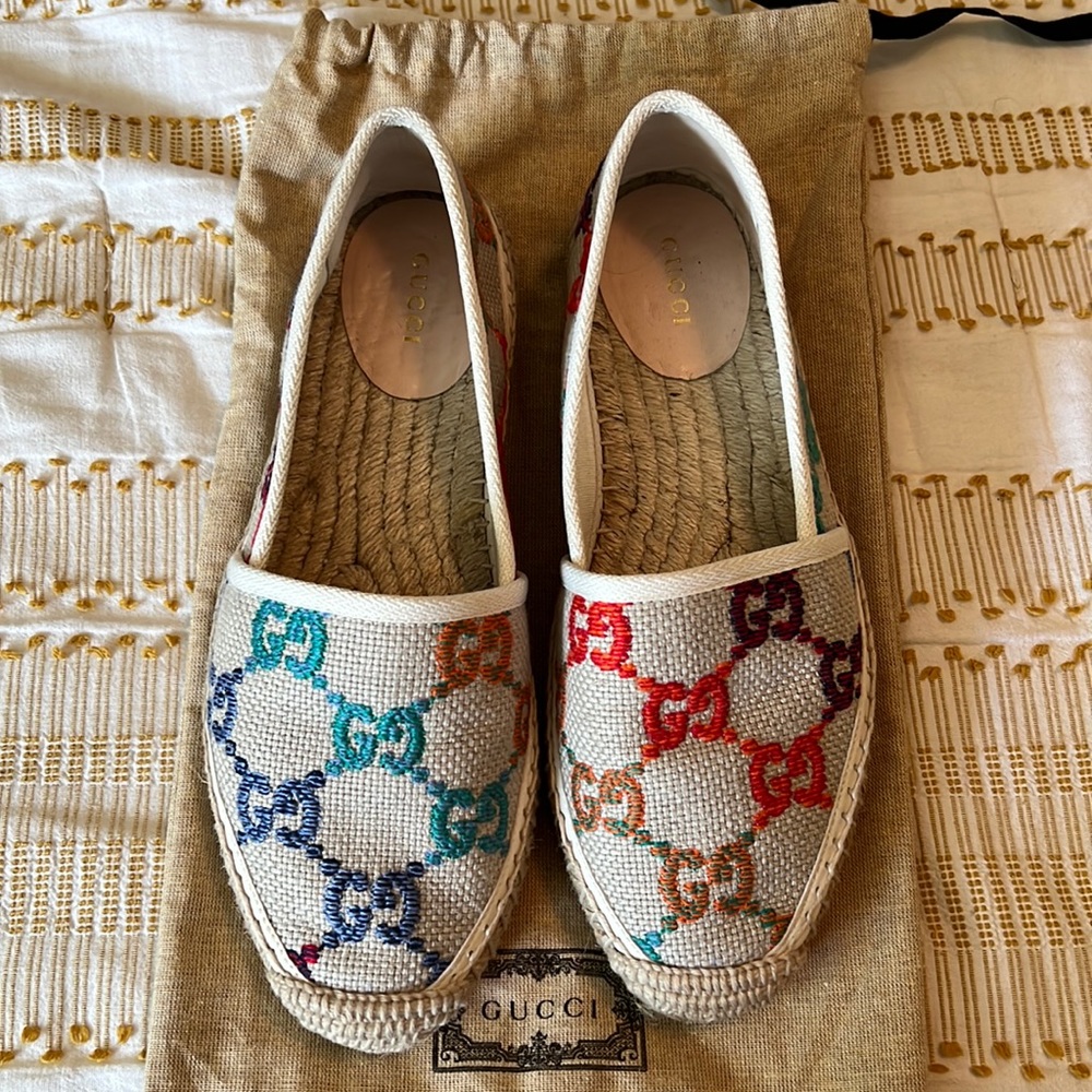 Gucci Multicolor GG Canvas Espadrilles